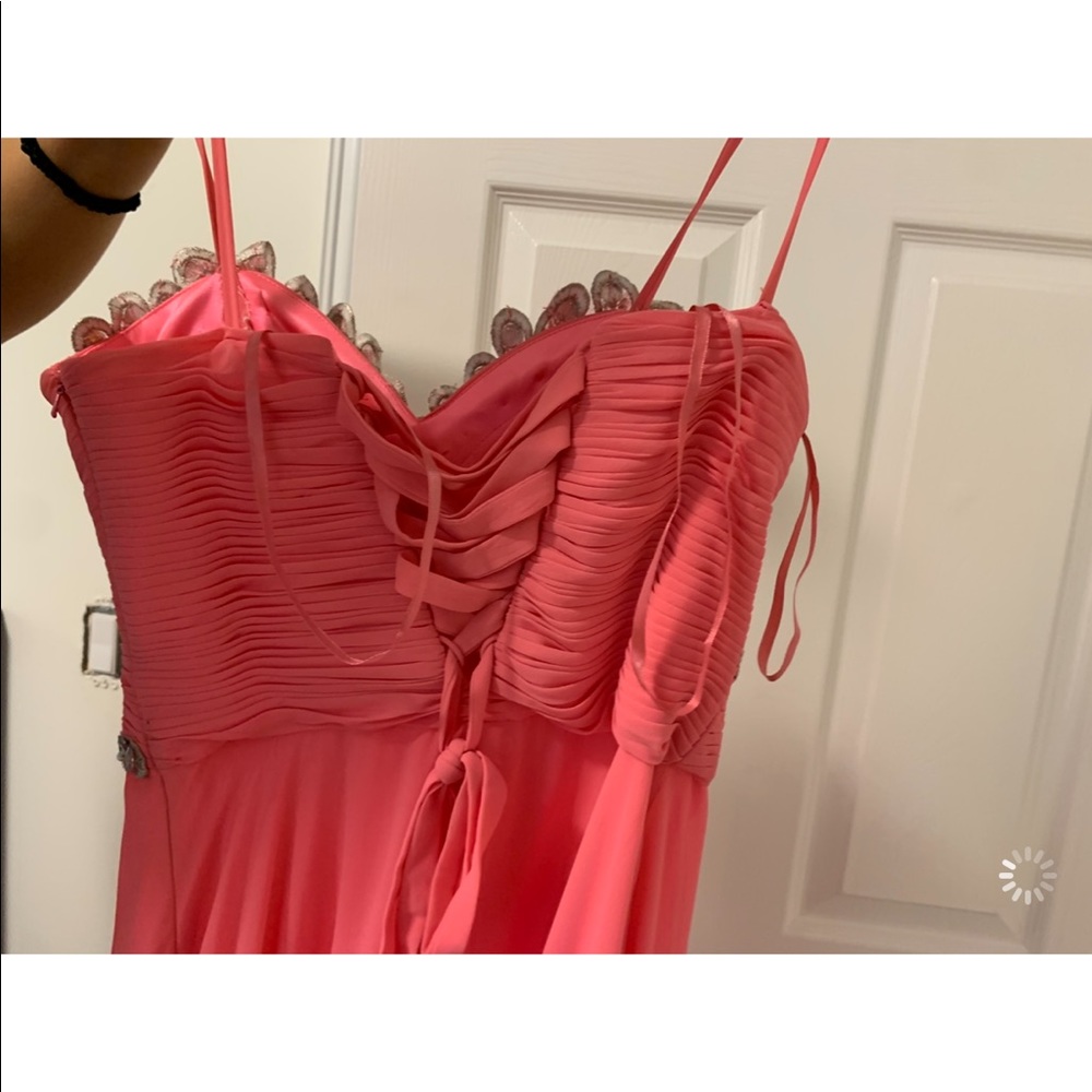 Pink dress flowy dress with slit
